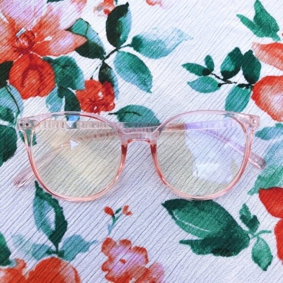 NEW Blue Light Blocking Glasses: Translucent Pink - Picture 1 of 1